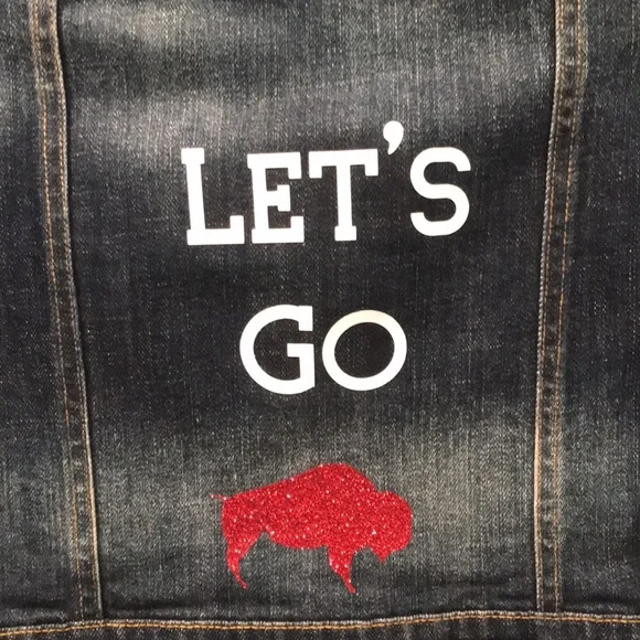 Buffalo Bills Football Denim Jacket - Picture 2 of 3